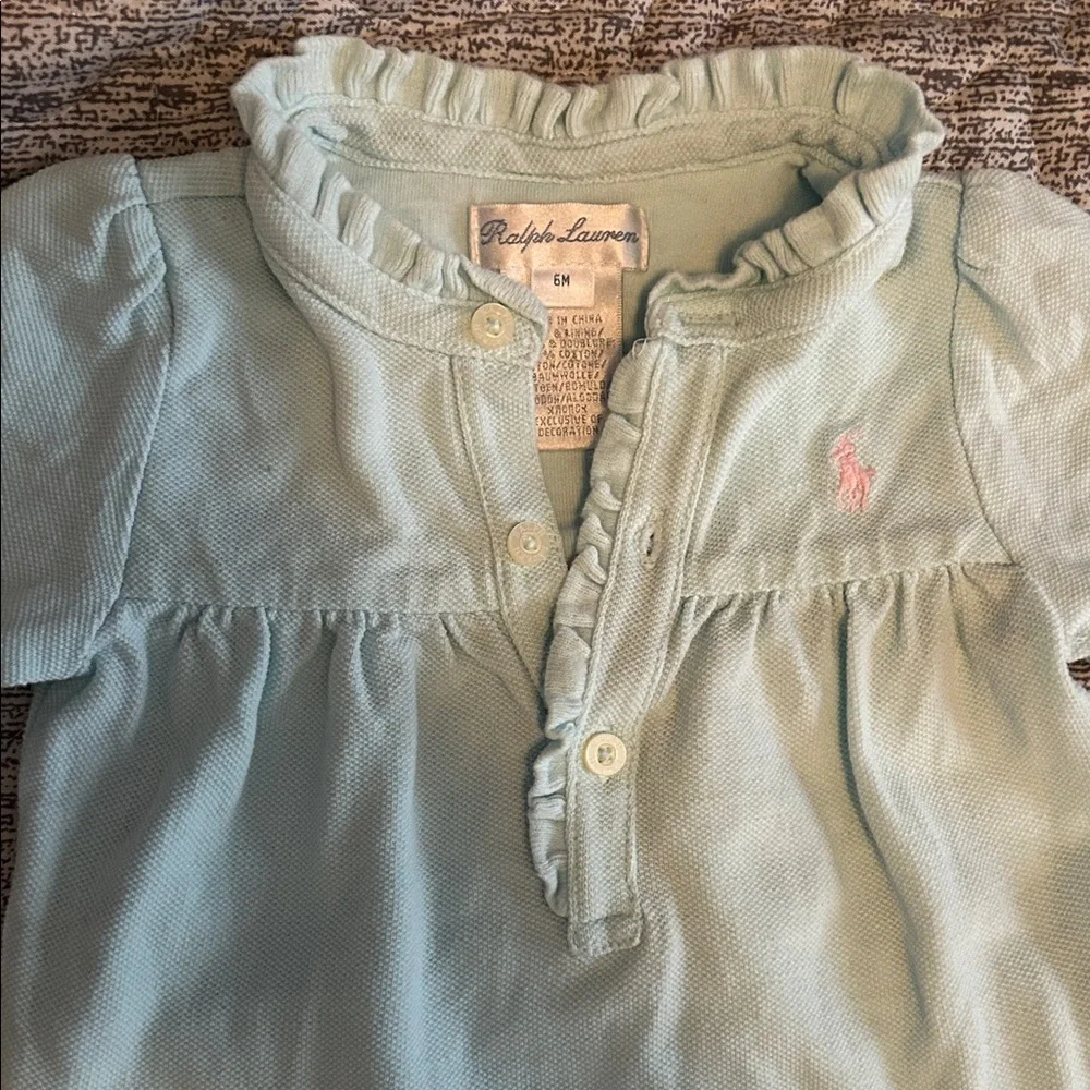 Ralph Lauren Lt Blue Baby Romper 6 Mo